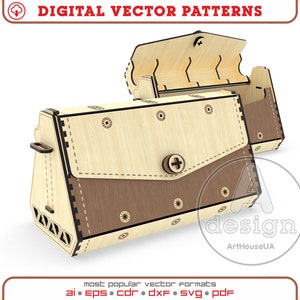 Fichier vectoriel de sac à main en bois pour SVG prêt à découper au laser, fichier vectoriel de sac à main, pochette en bois de soirée, fichier de sac à bandoulière, fichier de sac à main d'embrayage, Ver.88
