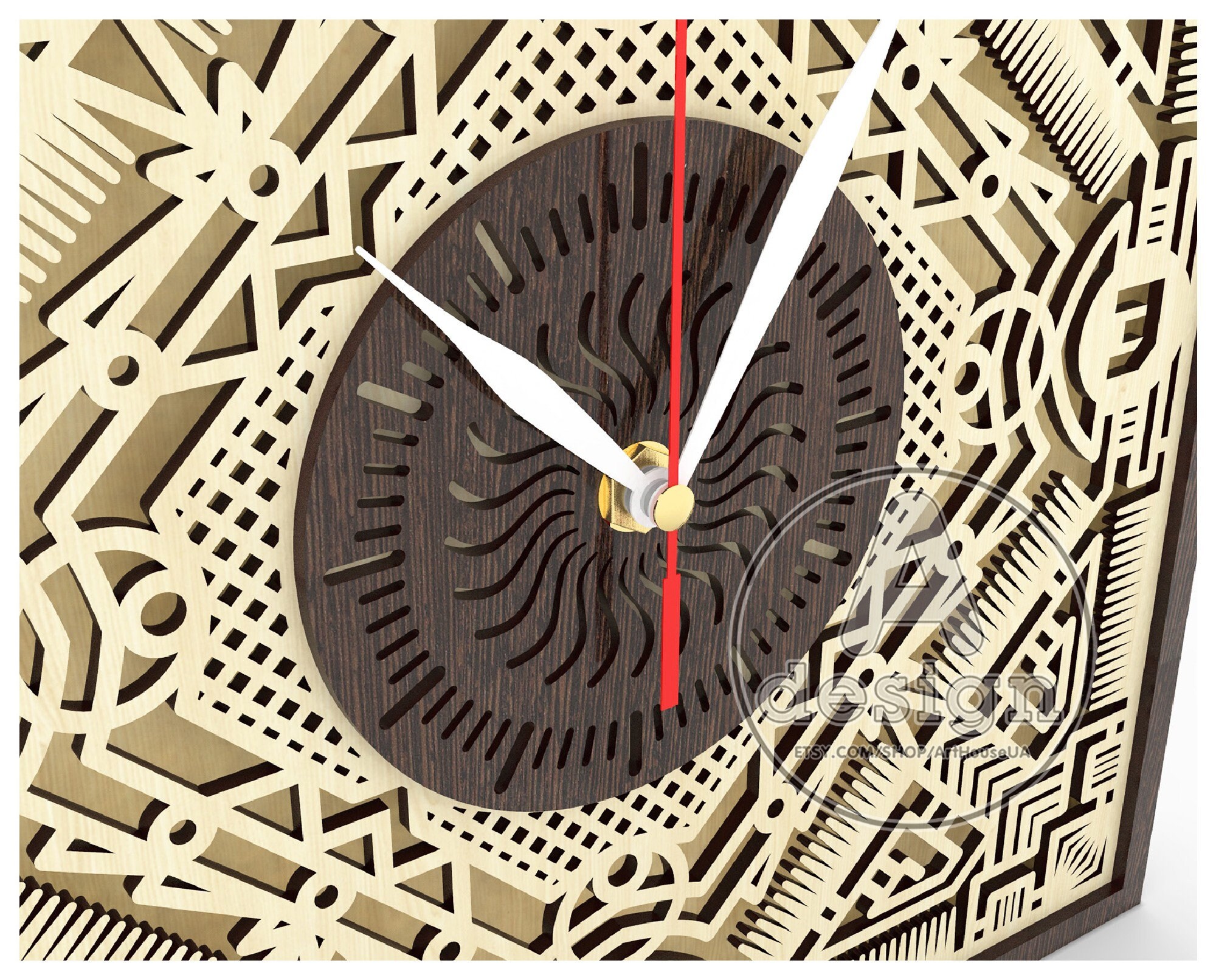 Wall Clock Laser Cut Pattern Vector File - Etsy