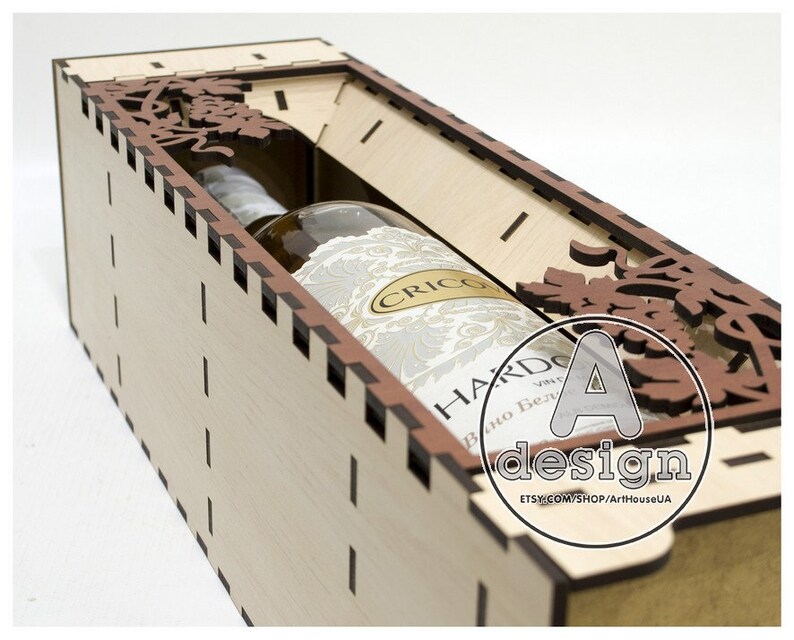 Wine Box Vector Wineboxv38 Wine Box Laser Cut File Plywood Etsy