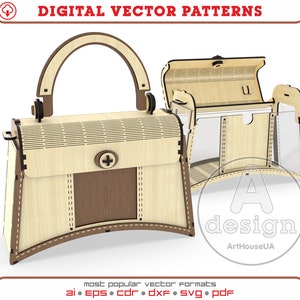 Frauen Acryl und Holz Geldbörse Vektor Datei für Laser cut und SVG Glowforge Benutzer, Abend Holz Clutch Tasche, Handtasche, Schultertasche, Ver.84