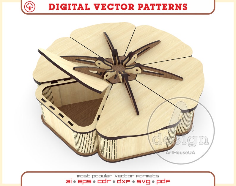 Jewelry Box SVG Vector for Laser Cut Unique Box for Threads Etsy