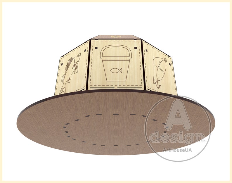 Gone Fishing Hat Box Vector File Laser Cut Machines and Etsy