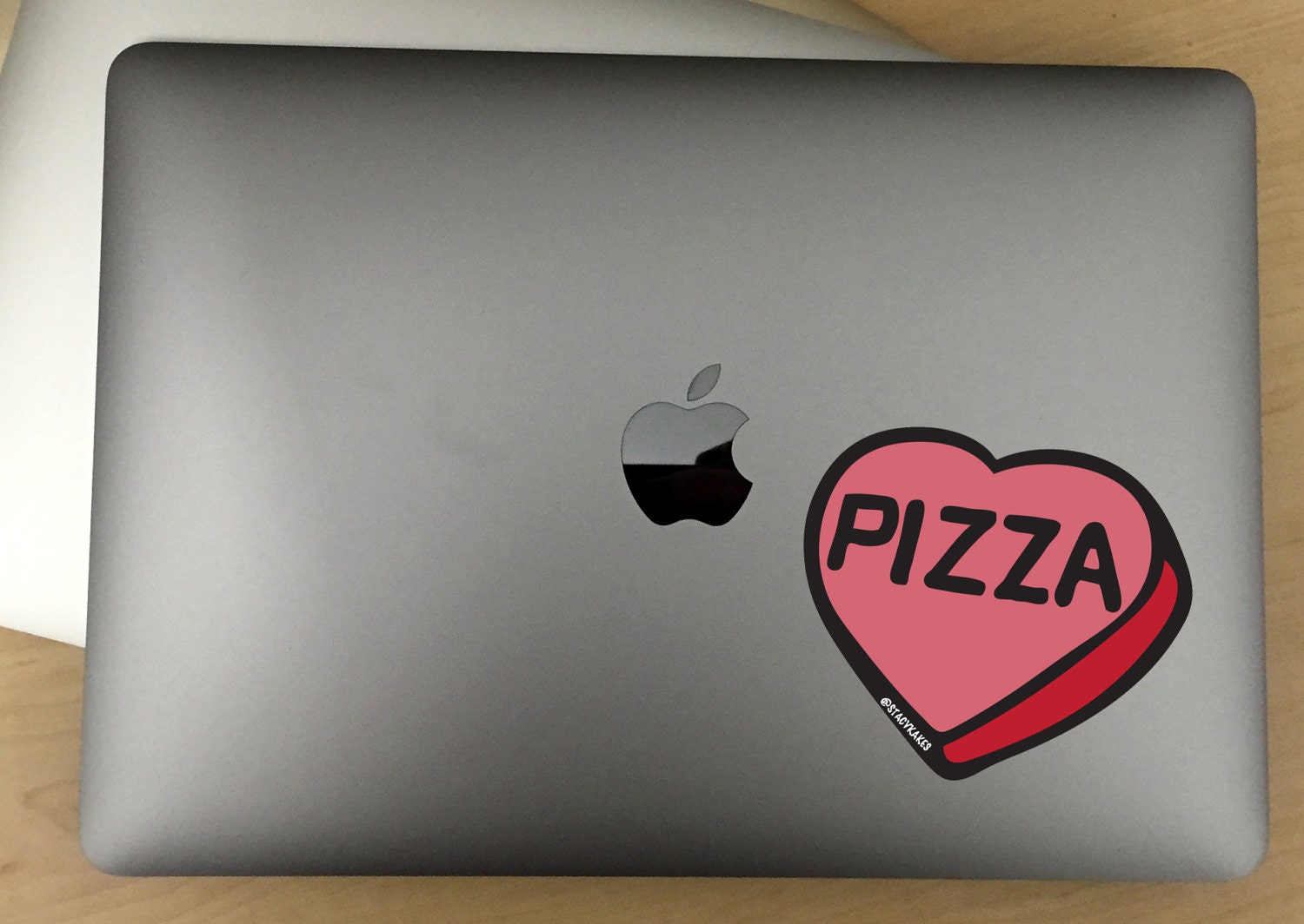 Pizza Candy Heart Decal  -- For Cars, Laptops, and More!  -- Use Inside or Outside  -- Sticks To Any Flat Smooth Surface