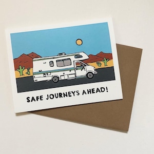 Safe Journeys RV, cartão de boa sorte/despedida