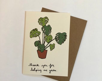 Monstera Plant, Thank You Card