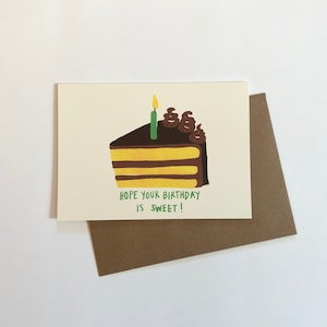Fetta di torta, carta di compleanno