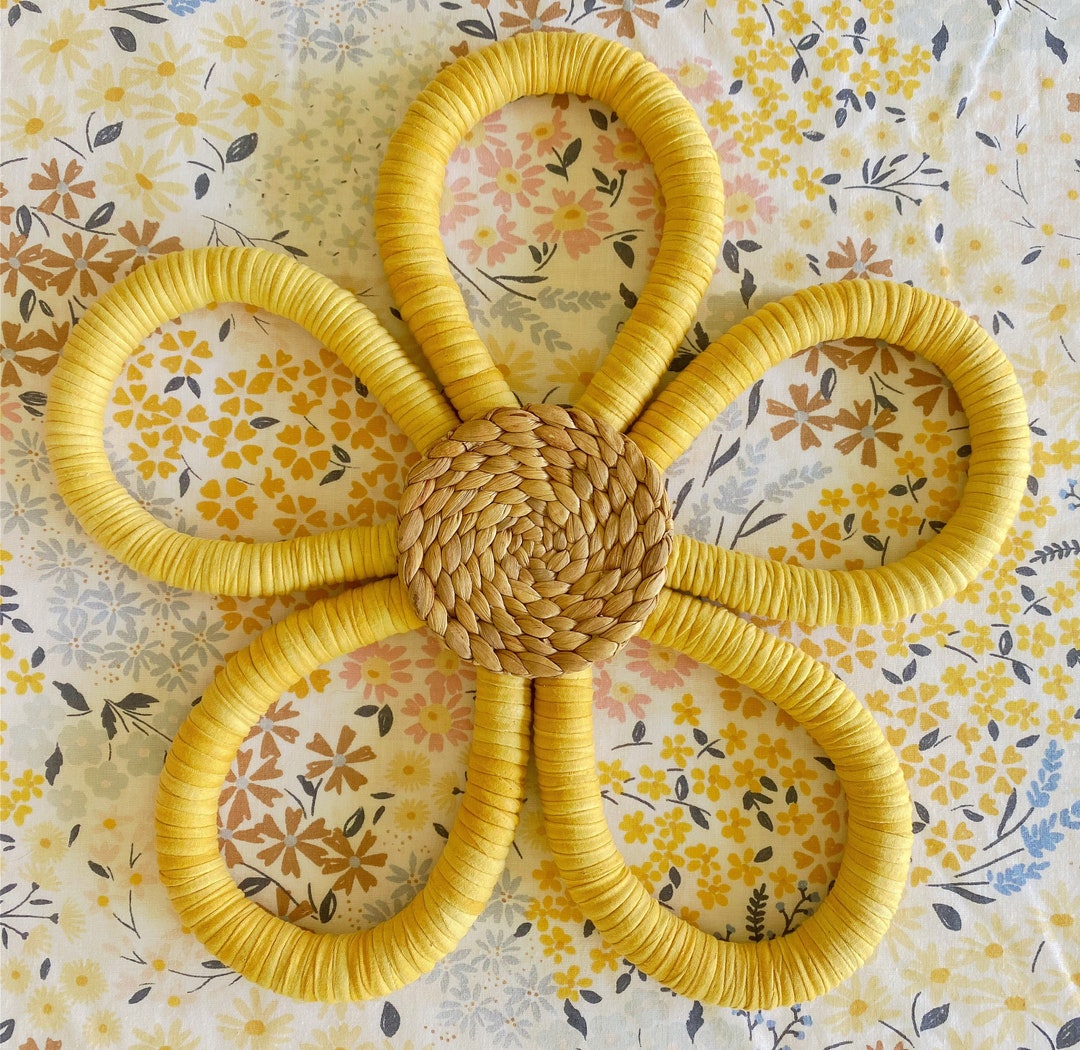 Princess Rope Flowers Large Flower Wallhanging, Macrame Flower, Rope Flower, Nursery Decor ...