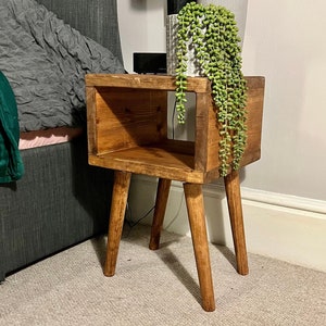 Wooden Box Bedside Table | Side Table | Shelving Unit - With Colour Options ,  locally sourced timber | FREE UK Delivery | Choice of Legs