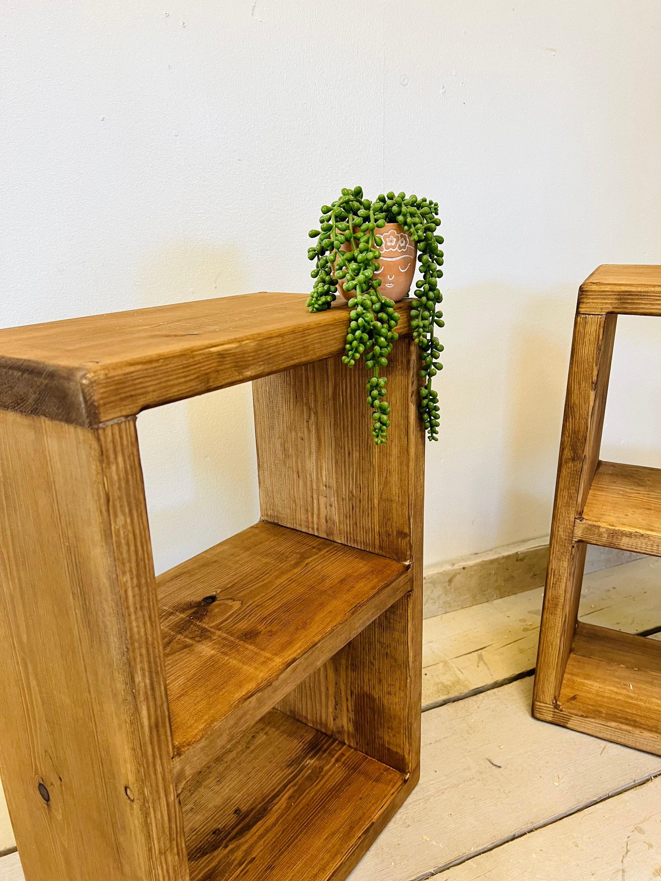 Wooden Box Bedside Table Side Table Shelving Unit With Etsy UK