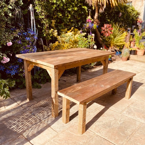 The Farmhouse Dining Table Garden Kitchen Uk The Farmhouse Dining Table Garden, Reclaimed Wood Garden Table Uk