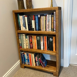 Handmade Wooden bookshelf  / Storage unit / Bookcase - choice of colour wood Shades, Block Feet | FREE UK Delivery Bookshelves