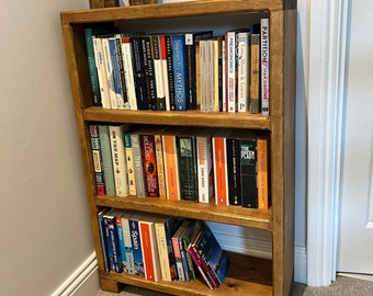 Handmade Wooden bookshelf  / Storage unit / Bookcase - choice of colour wood Shades, Block Feet | FREE UK Delivery Bookshelves