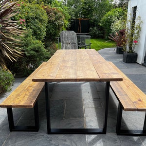 The Industrial Exterior Dining Table / Wooden Table / Wood Table / Garden Table / Kitchen Table / A choice of Steel Legs Reclaimed wood image 8
