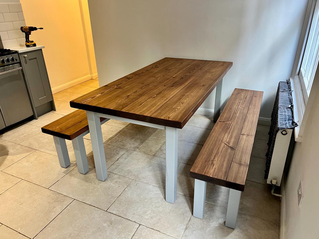 Chunky Interior Seamless Farmhouse Table – Handmade Solid Wood Dining ...