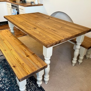 Chunky Farmhouse Interior Dining Table – Handmade Solid Wood Table With ...