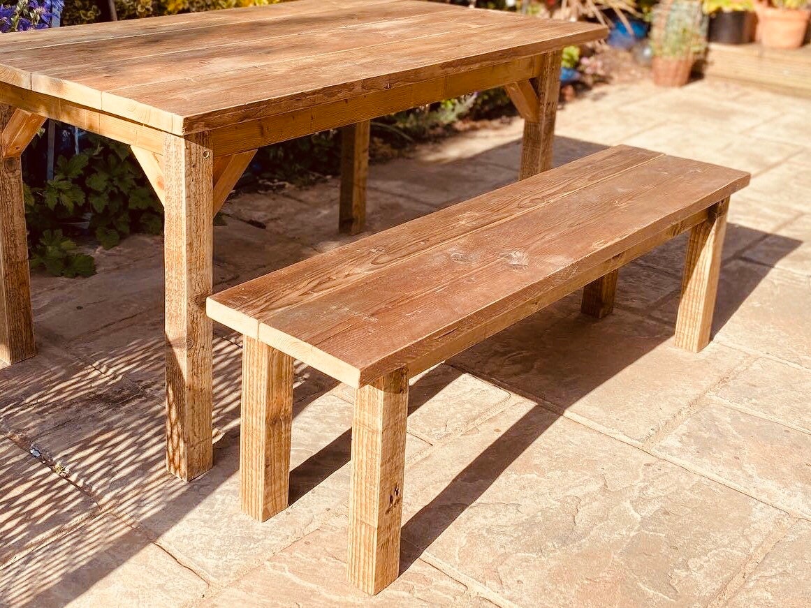 The Farmhouse Bench Dining Table Bench / Garden Table Bench Etsy UK