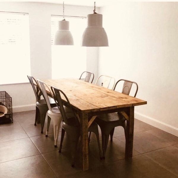 The Interior Farmhouse Dining Table / Kitchen Table / Wooden Table / Wood Table / Made from reclaimed wood / Chunky Solid Wood / Custom size