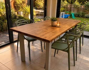 Handmade Chunky Solid Wood Farmhouse Table – Custom Sizes