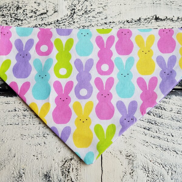 PEEPS Dog Bandana,Color Choice,Slip On Dog Bandana,Pet Bandana,PEEPS Fabric,Reversible Bandana,Custom Bandana,Easter Dog Bandana