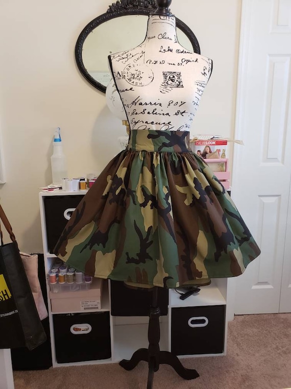 camouflage midi skirt