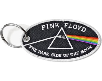 Rubber Keychain Keyring for Fans Prism and 1x 1art1® Surprise Sticker Dark Side of The Moon 2x2 inches 1art1 Pink Floyd