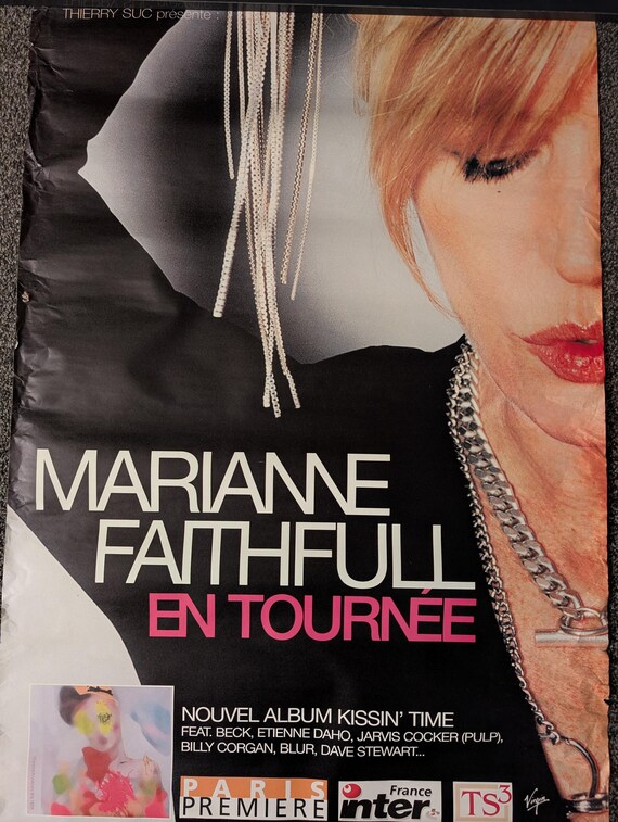Vintage Plakat - Marianne Faithfull original franzsisch Zustand  befriedigend !