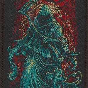 May include: A rectangular patch featuring a Grim Reaper figure with a scythe, rendered in teal and gold against a red and black background. The text "Children Of Bodom" is arched above the figure. The bottom of the patch includes the text "©2012 CHILDREN OF BODOM".