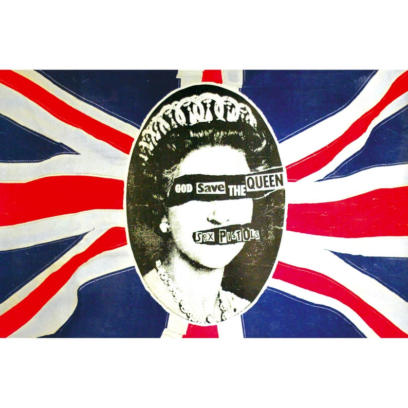 Sex Pistols God Save The Queen Deluxe Textile Poster Flag Etsy Uk