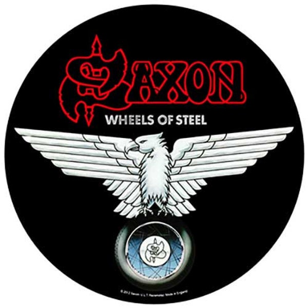 SAXON wheels of steel circular  XLG back patch official and licensed