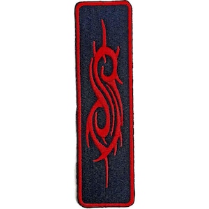 May include: Red embroidered logo patch with a stylised 'S' on a black background. The patch has a red border.