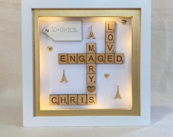 Engaged in Paris Gift | Eiffel Tower Engagement Frame | Paris Proposal Keepsake