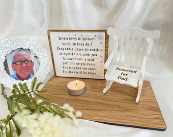 Save a Seat for Loved Ones in Heaven – Memorial Chair – Wedding Memory Table Decoration – Sympathy Bereavement Gift