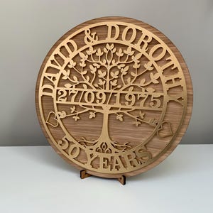 Tree Of Life - Wedding Anniversary Gift - Tree of Life Monogram- a perfect gift for golden wedding - silver wedding - diamond wedding