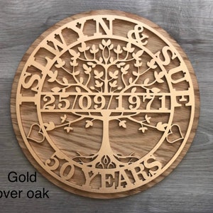 Tree Of Life - Wedding Anniversary Gift - Tree of Life Monogram- a perfect gift for golden wedding - silver wedding - diamond wedding