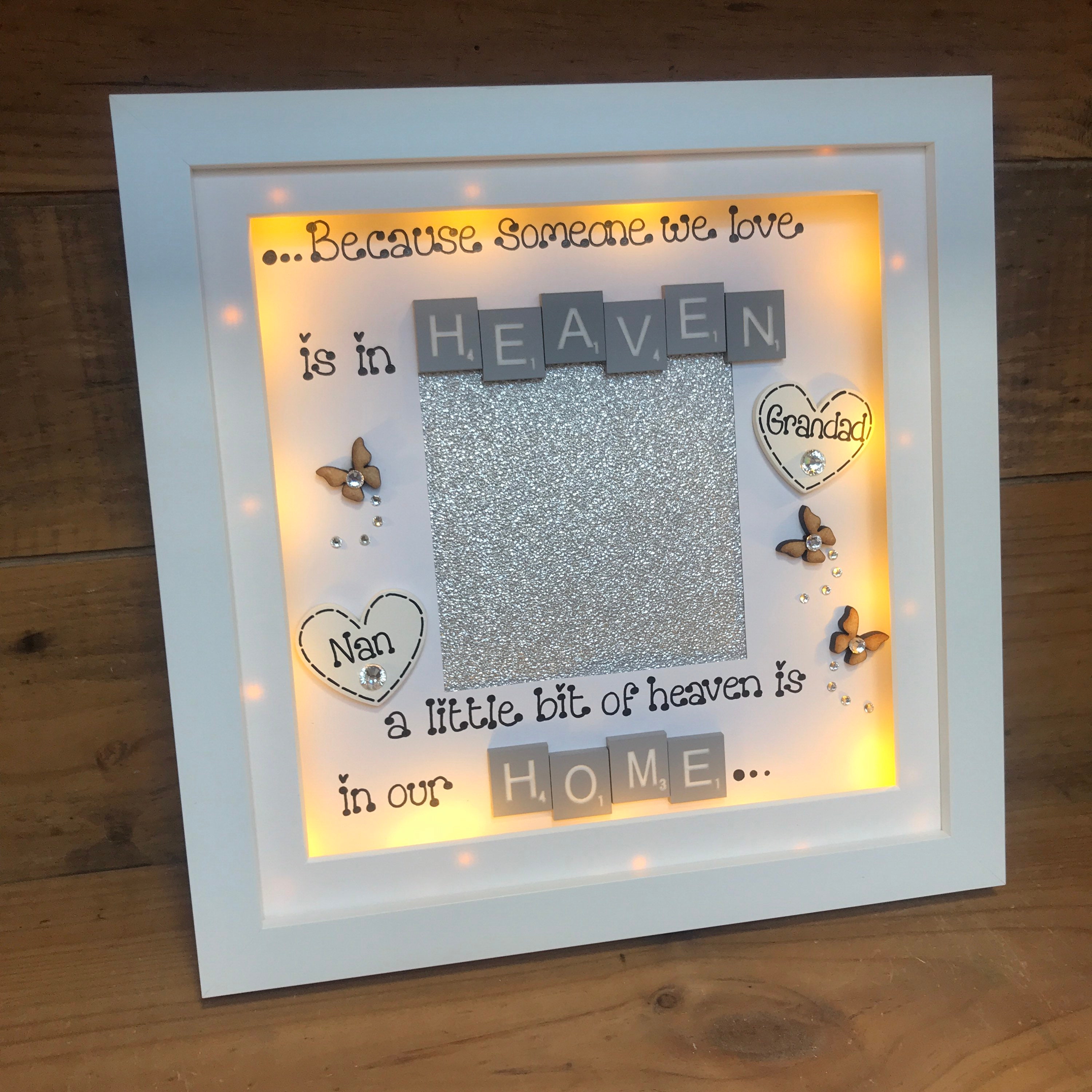 Photo frame lost loved ones in heaven quote memorial Etsy
