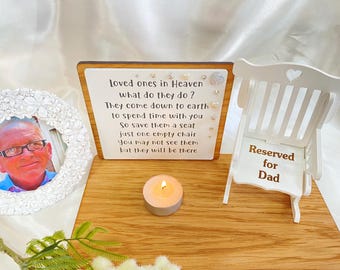 Wedding Memorial Table Decoration – Reserved Seat for Loved One – Save a Seat Sign – In Loving Memory Wedding Chair