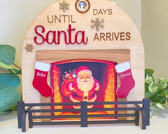 Personalised Wooden Christmas Advent Calendar | Christmas Countdown Display | Santa Countdown | Freestanding Christmas Decoration