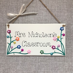 Teacher door plaque - door sign, end of term, leaving gift. Teacher thank you gifts