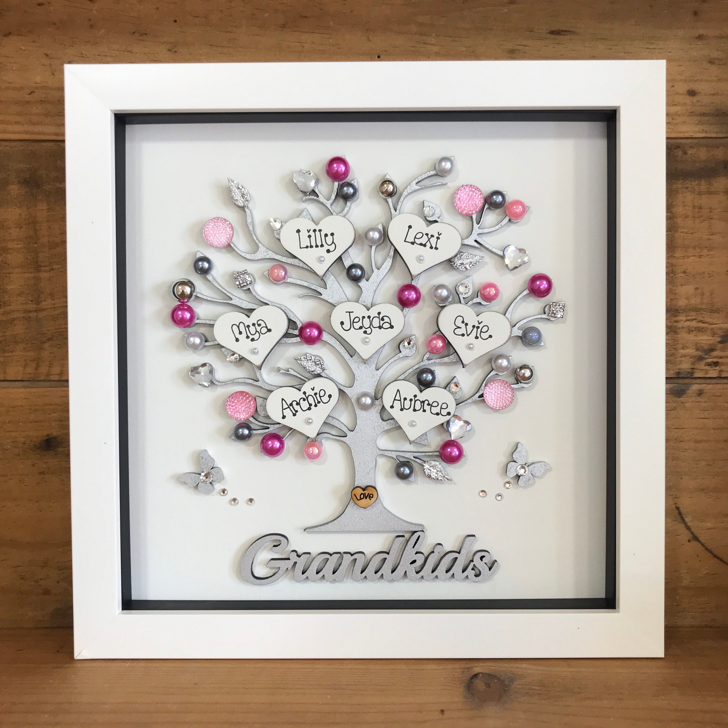 Cadre en bois personnalisé avec noms de famille, cadeau personnalisé pour  la colonne vertébrale, grand-mère, gravure au laser, texte, arbre  généalogique, décoration de bureau bricolage - AliExpress