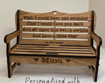 Loss of Mum Memorial Bench Gift, In Loving Memory of Mum Keepsake, Bereavement Gift for Mum, Sympathy Gift, Mum Remembrance