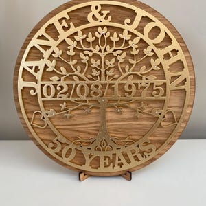 Tree Of Life - Wedding Anniversary Gift - Tree of Life Monogram- a perfect gift for golden wedding - silver wedding - diamond wedding