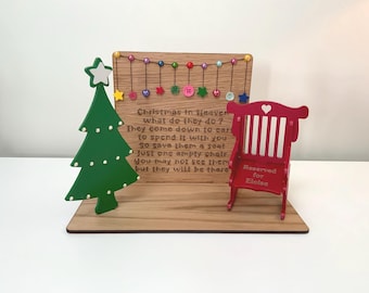 Christmas in Heaven Decoration | Customised Christmas Memorial | Save a Chair | Custom Memorial Gift | Save a Seat