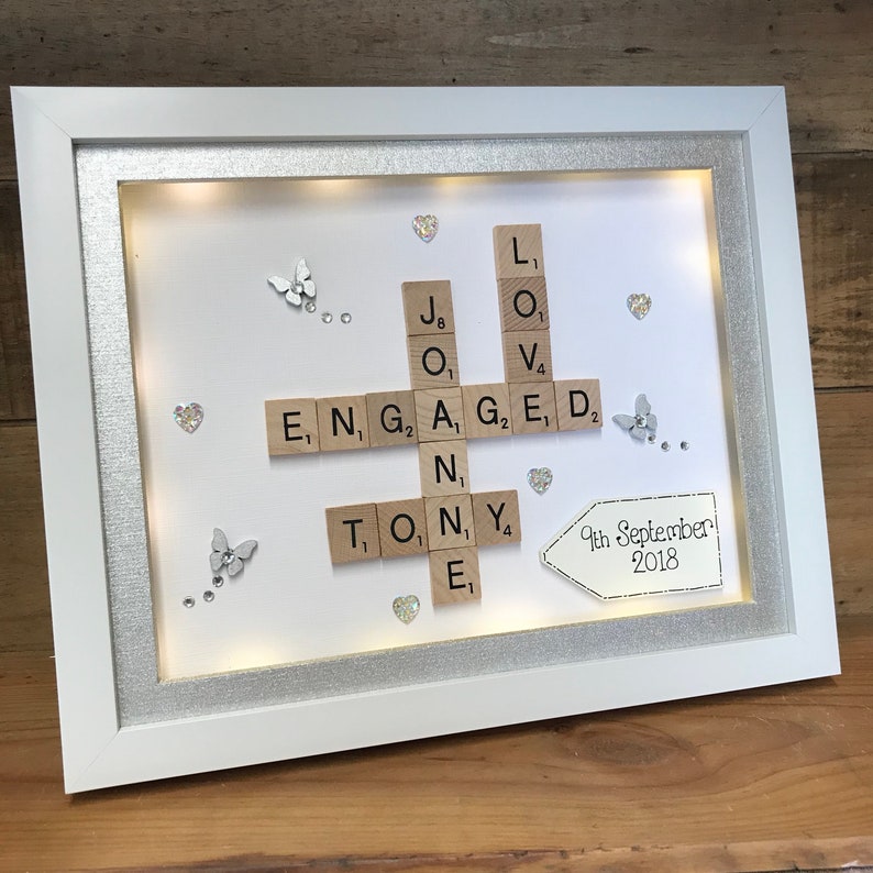 Customised Scrabble Family Name Box Frame With LED Lights | Handcrafted ...