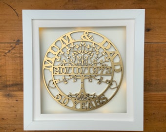 Tree Of Life - Wedding Anniversary Gift - Tree of Life Frame - A Perfect Gift for a Golden Wedding - Silver Wedding - or  Wedding Gift