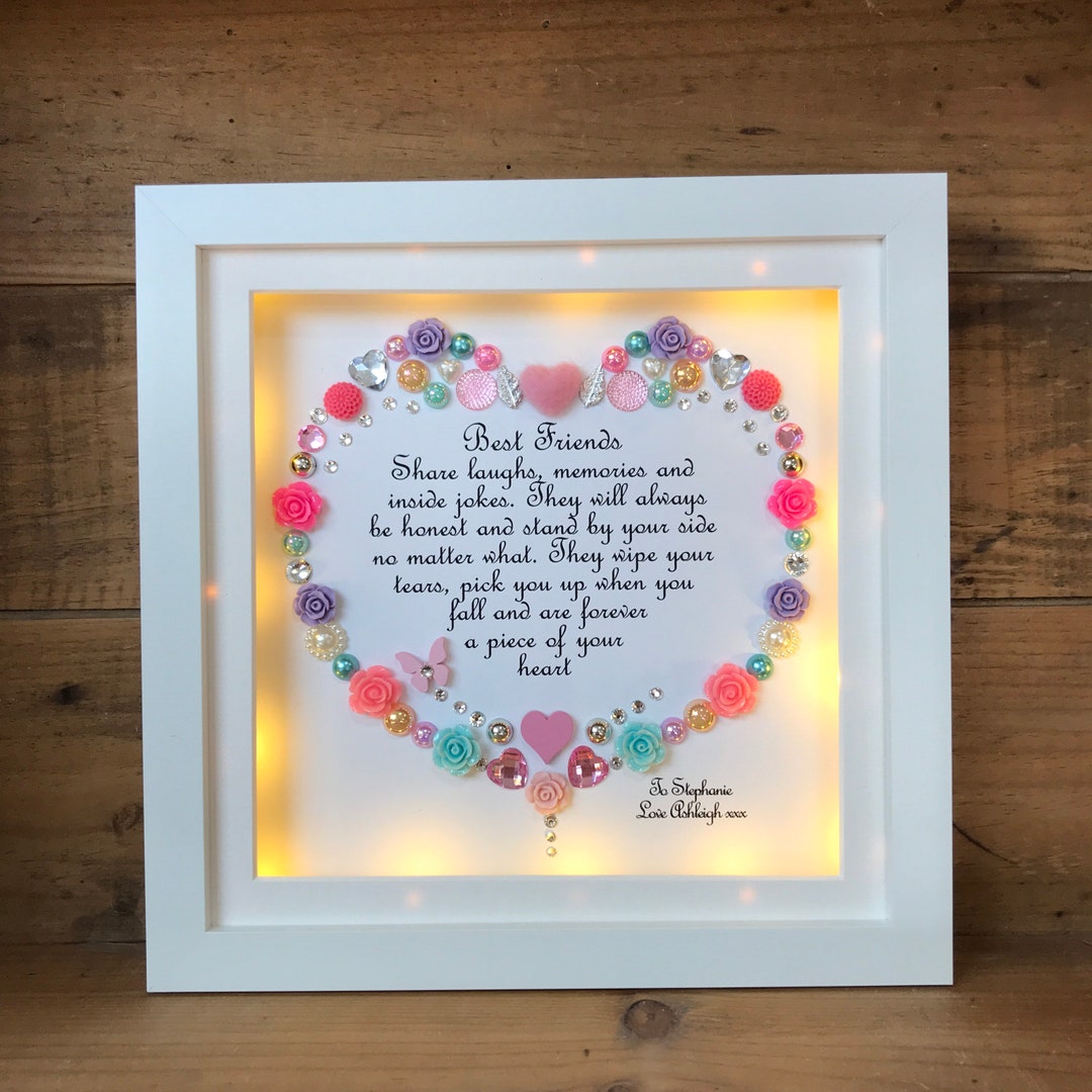 Customised Best Friends Box Frame Personalised Gift for Friends Framed Poem Gift Personalised