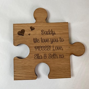 Personalized Jigsaw Coasters: Oak Veneered Wooden Coasters
