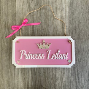 Children’s Door Sign - Princess Crown Plaque - Custom kids Door Plaque - Personalized Princess Sign - Unicorn Door Plaque with Crystals