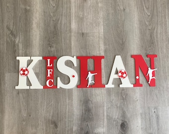 Personalised Football Name Letters, Boys Bedroom Decor, Football Nursery Letters, Kids Name Sign, Football Wall Decor, Boy or Girl  Gift