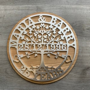 Customised Tree Of Life Wedding Anniversary Gift | Custom Wedding Present | Tree Of Life Monogram | Customise Your Anniversary Gift