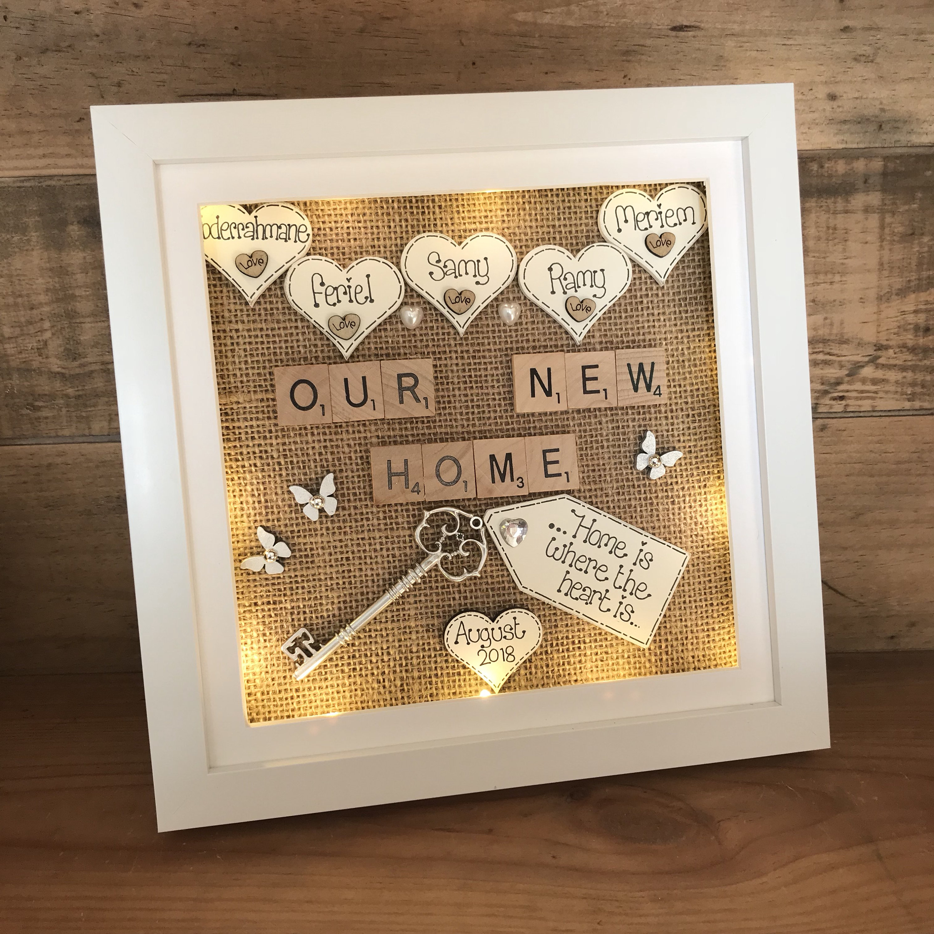 Customised New Home Family Name Box Frame | First Home Gift | House ...